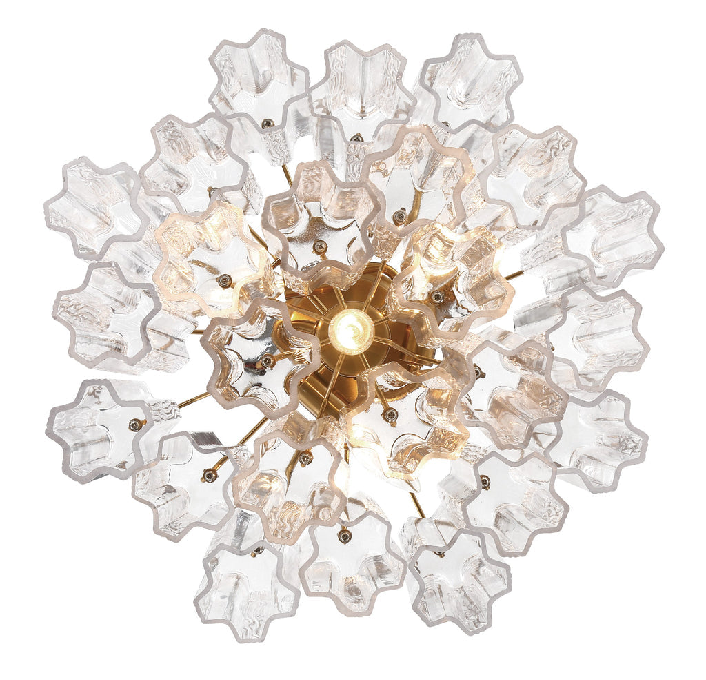 Crystorama Crystorama Addis 4 Light Aged Brass Semi Flush Mount