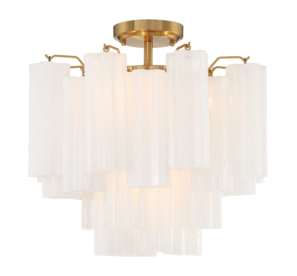 Crystorama Crystorama Addis 4 Light Aged Brass Semi Flush Mount