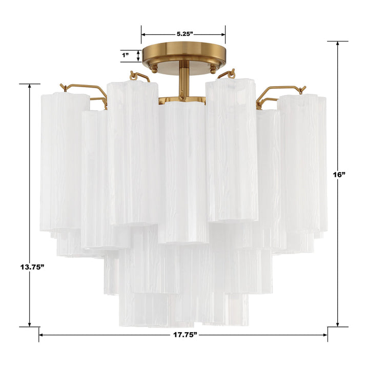 Crystorama Crystorama Addis 4 Light Aged Brass Semi Flush Mount