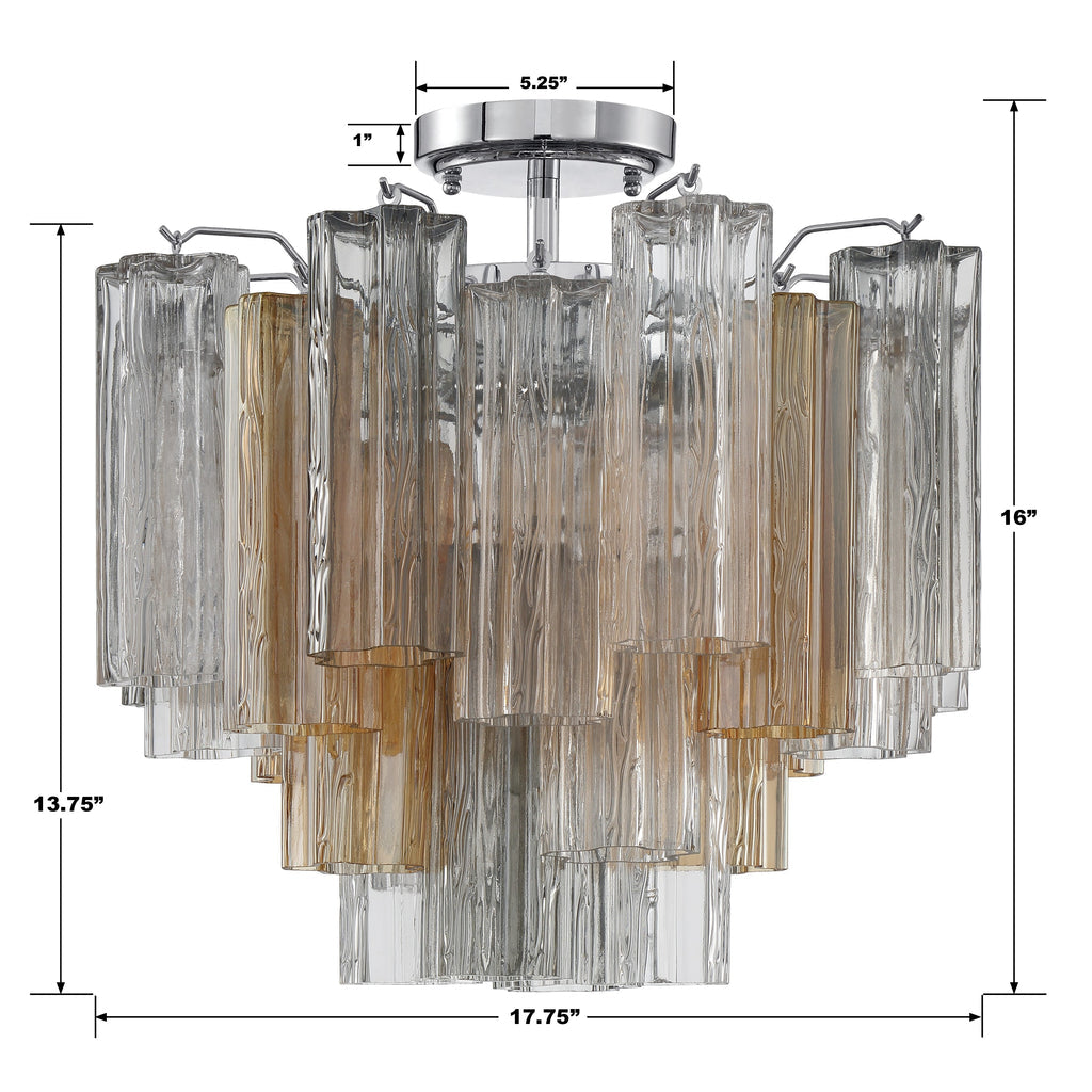 Crystorama Crystorama Addis 4 Light Polished Chrome Semi Flush Mount