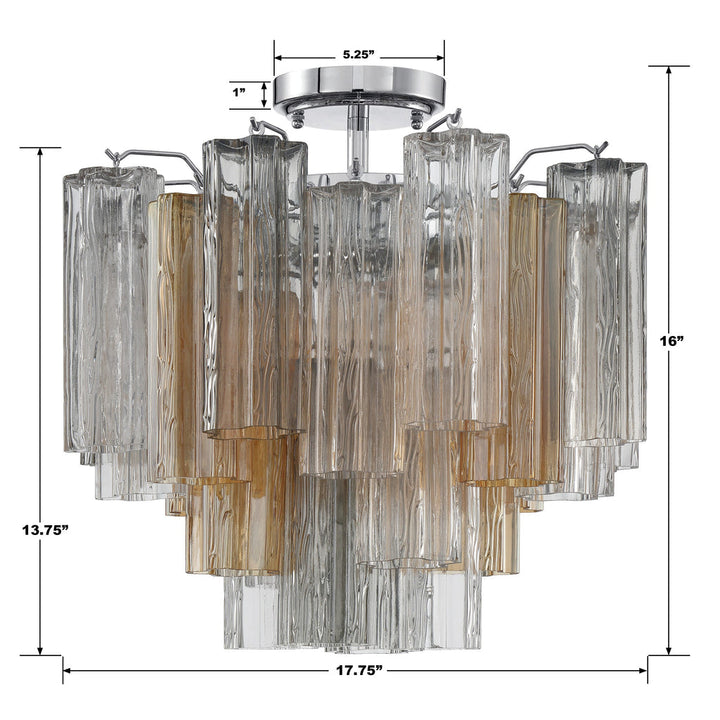 Crystorama Crystorama Addis 4 Light Polished Chrome Semi Flush Mount