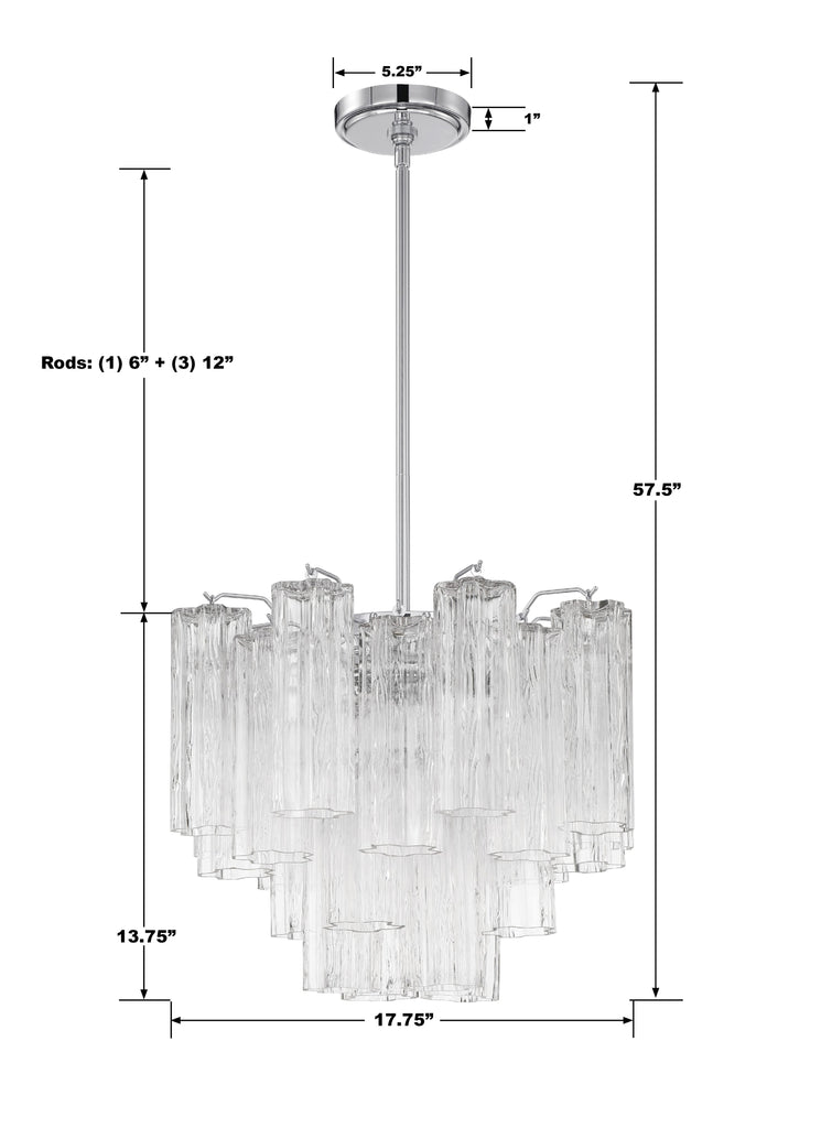 Addis 4 Light Polished Chrome Chandelier Crystorama