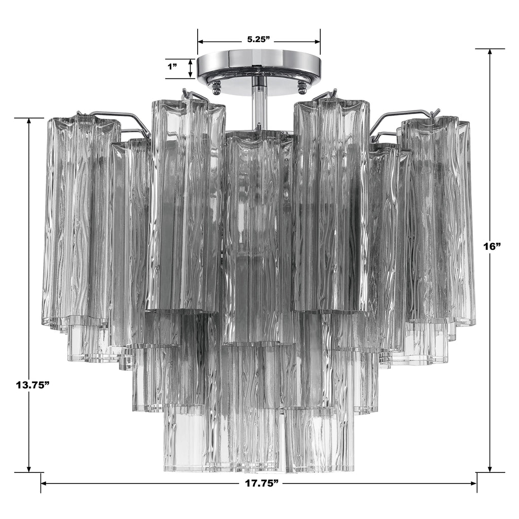 Crystorama Crystorama Addis 4 Light Polished Chrome Semi Flush Mount