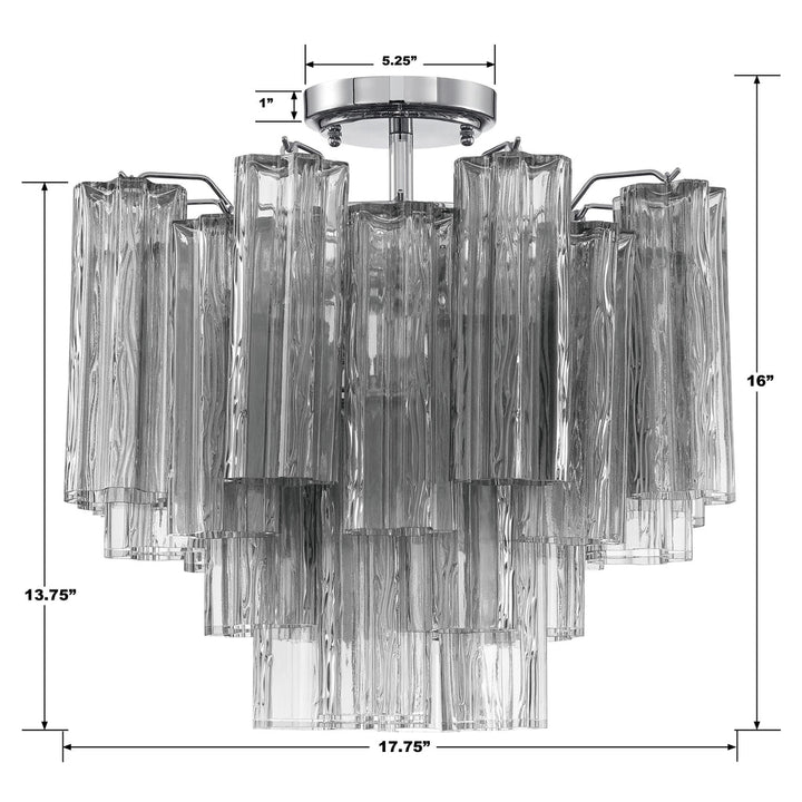 Crystorama Crystorama Addis 4 Light Polished Chrome Semi Flush Mount