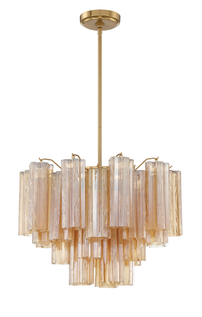 Addis 6 Light Aged Brass Chandelier Crystorama