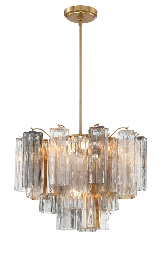 Addis 6 Light Aged Brass Chandelier Crystorama