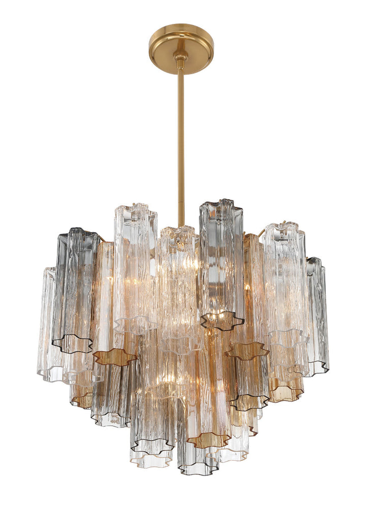 Addis 6 Light Aged Brass Chandelier Crystorama