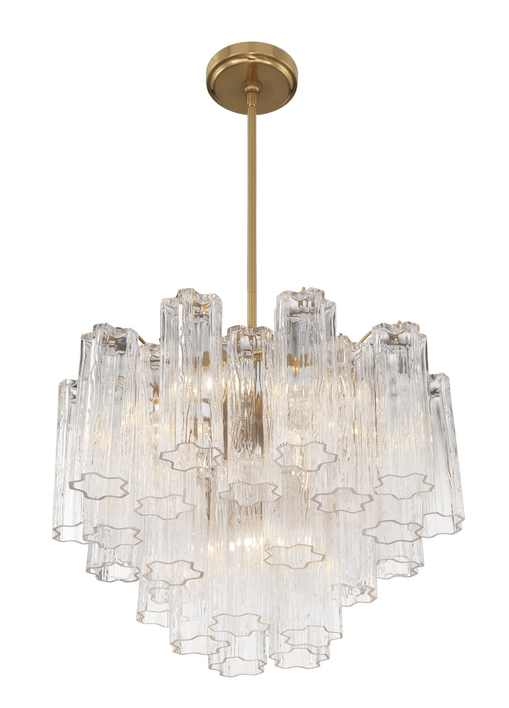 Addis 6 Light Aged Brass Chandelier Crystorama