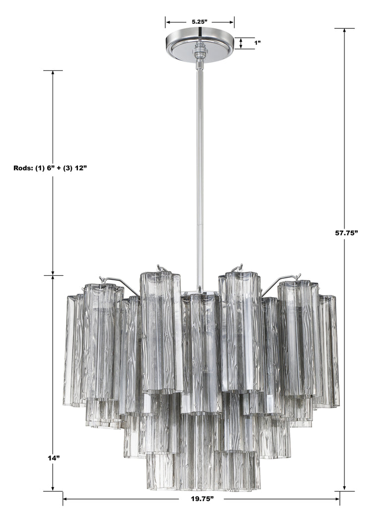 Addis 6 Light Polished Chrome Chandelier Crystorama