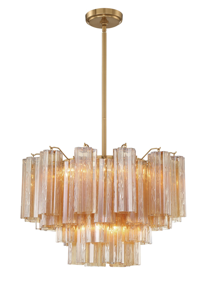 Addis 9 Light Aged Brass Chandelier Crystorama