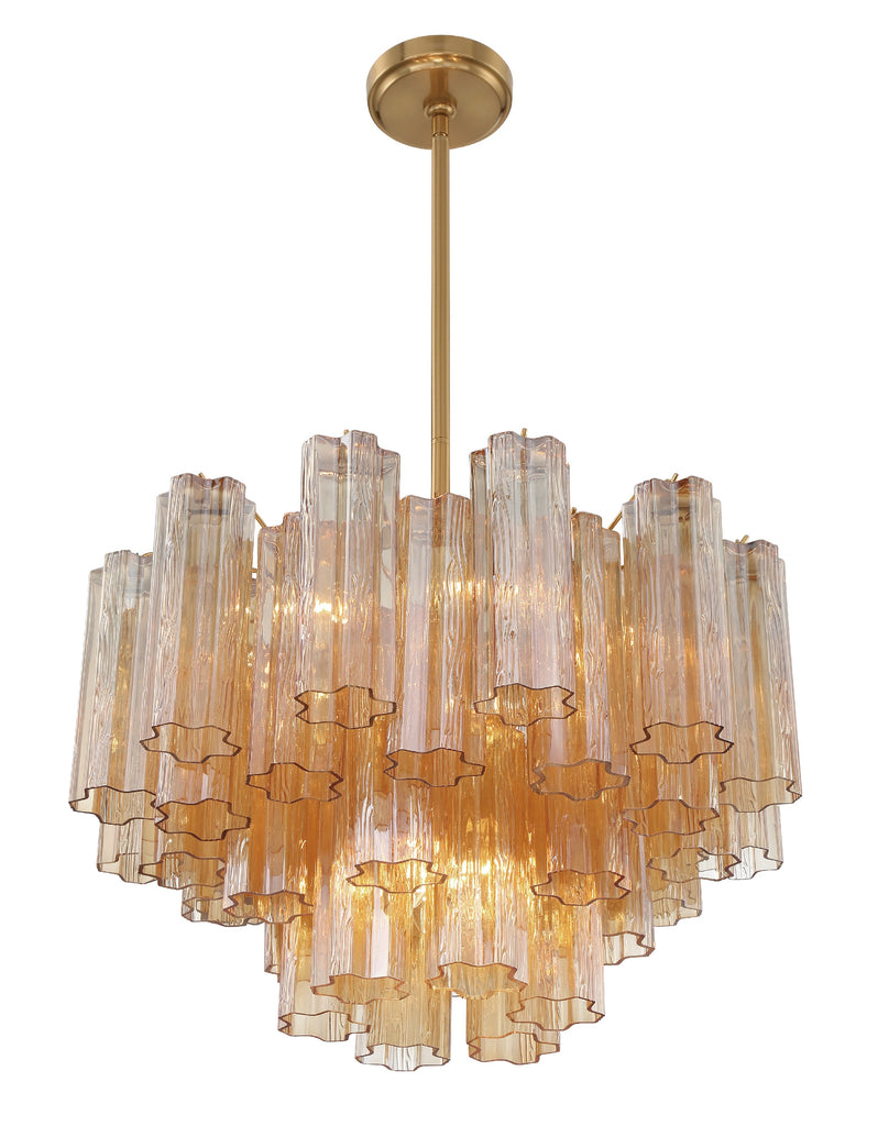 Addis 9 Light Aged Brass Chandelier Crystorama