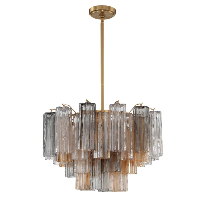 Addis 9 Light Aged Brass Chandelier Crystorama