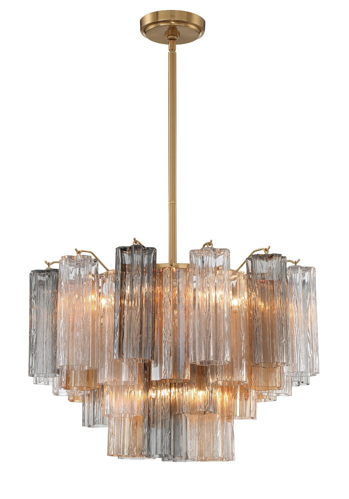 Addis 9 Light Aged Brass Chandelier Crystorama