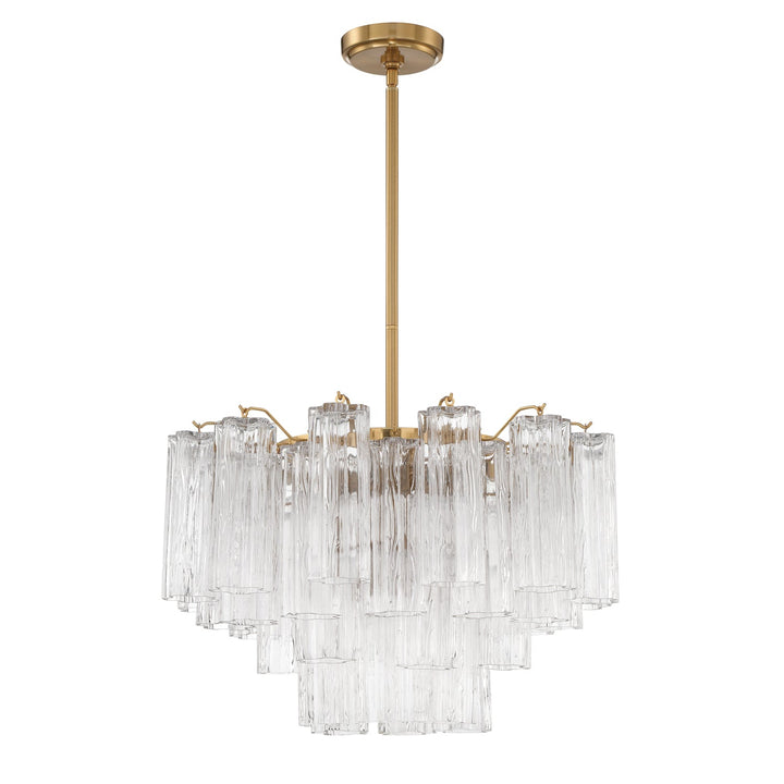 Addis 9 Light Aged Brass Chandelier Crystorama