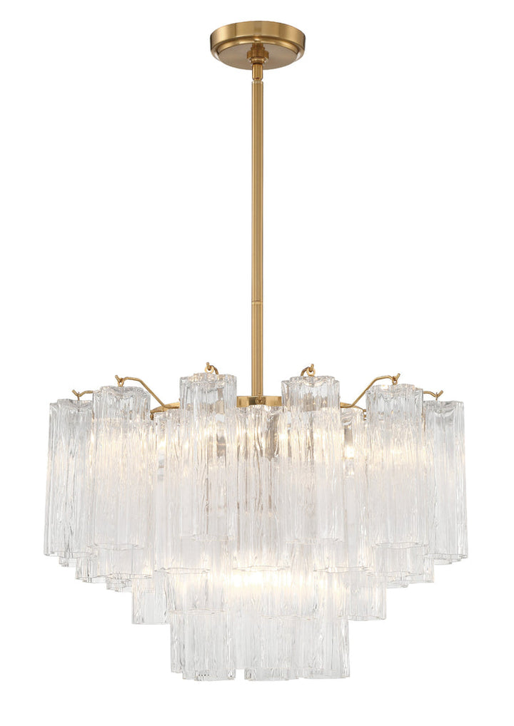 Addis 9 Light Aged Brass Chandelier Crystorama