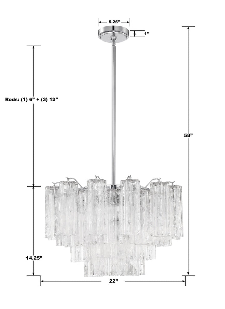 Addis 9 Light Polished Chrome Chandelier Crystorama