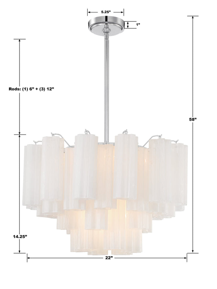 Addis 9 Light Polished Chrome Chandelier Crystorama