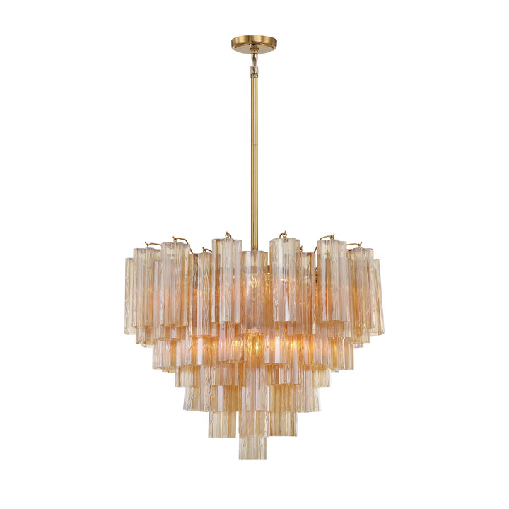 Addis 12 Light Aged Brass Chandelier Crystorama