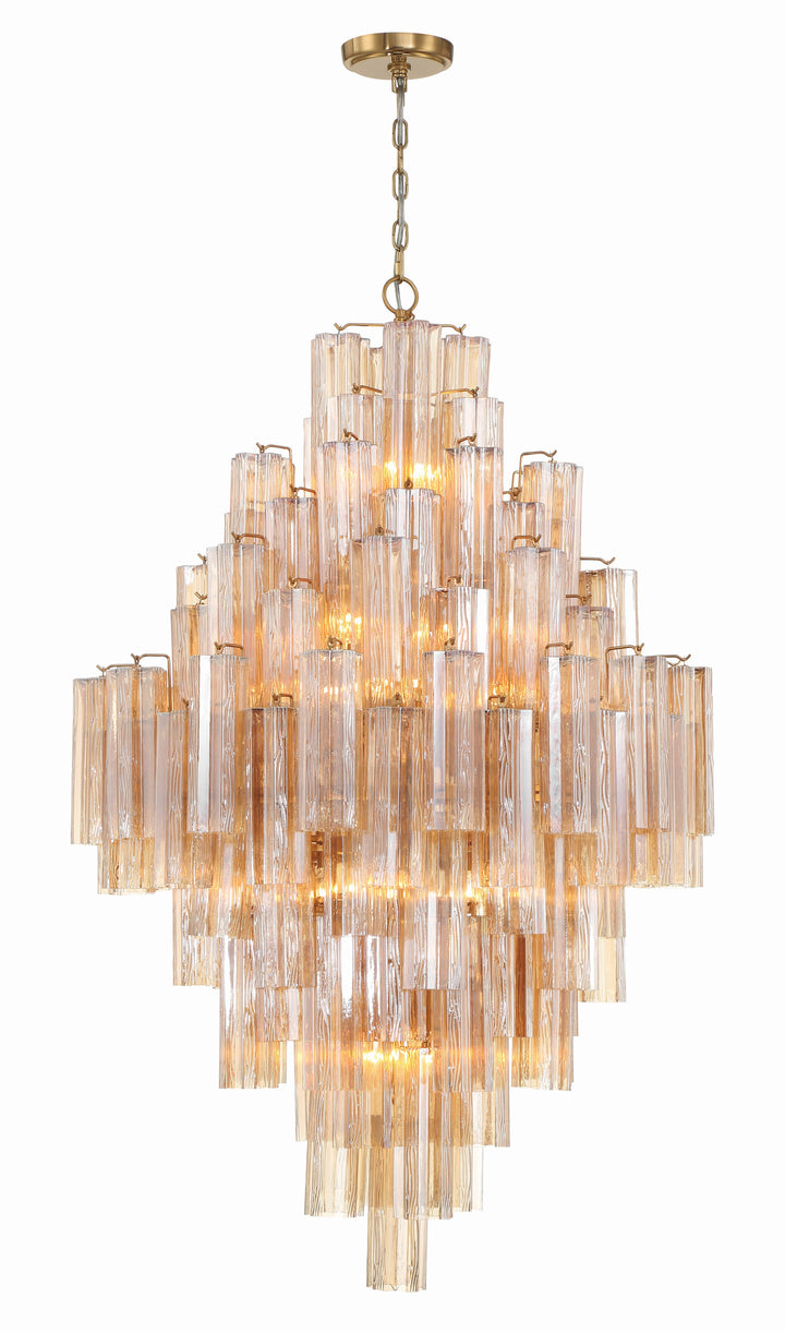 Addis 20 Light Aged Brass Chandelier Crystorama