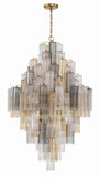 Addis 20 Light Aged Brass Chandelier Crystorama