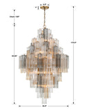 Addis 20 Light Aged Brass Chandelier Crystorama