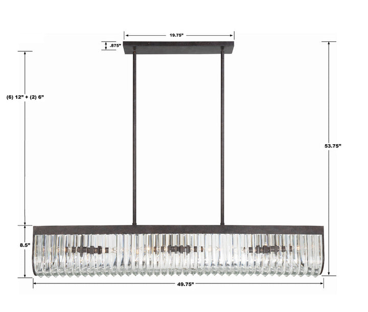 Alister 6 Light Charcoal Bronze Chandelier Crystorama