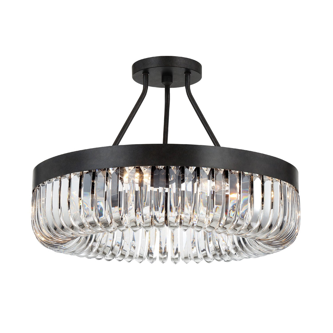 Crystorama Crystorama Alister 8 Light Charcoal Bronze Semi Flush Mount