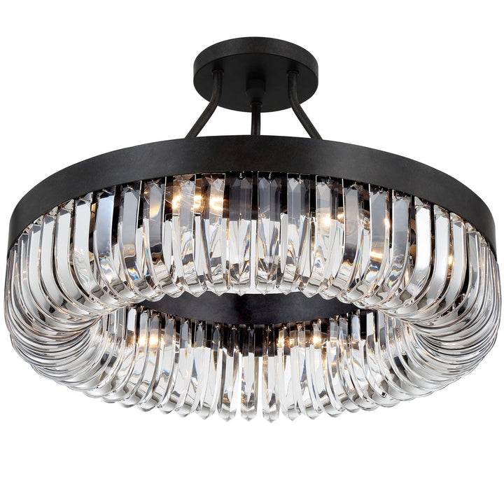 Crystorama Crystorama Alister 8 Light Charcoal Bronze Semi Flush Mount