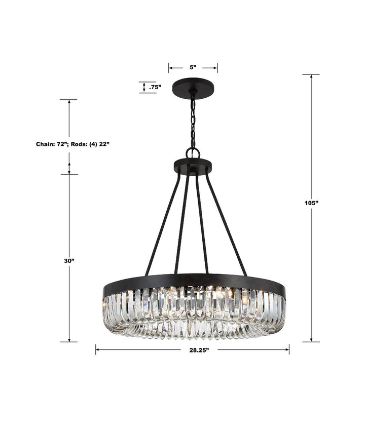 Alister 10 Light Charcoal Bronze Chandelier Crystorama