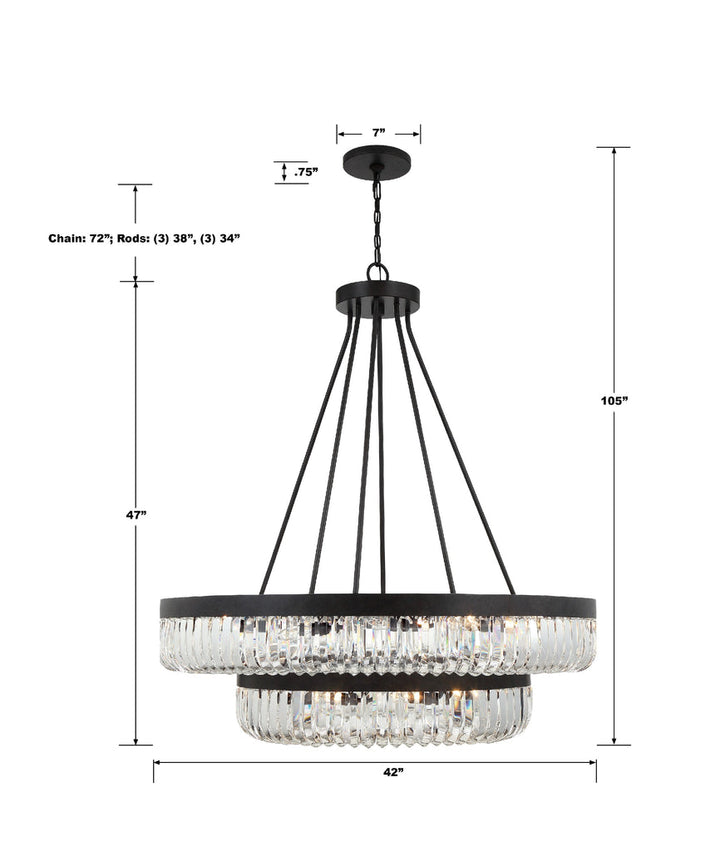 Alister 26 Light Charcoal Bronze Chandelier Crystorama