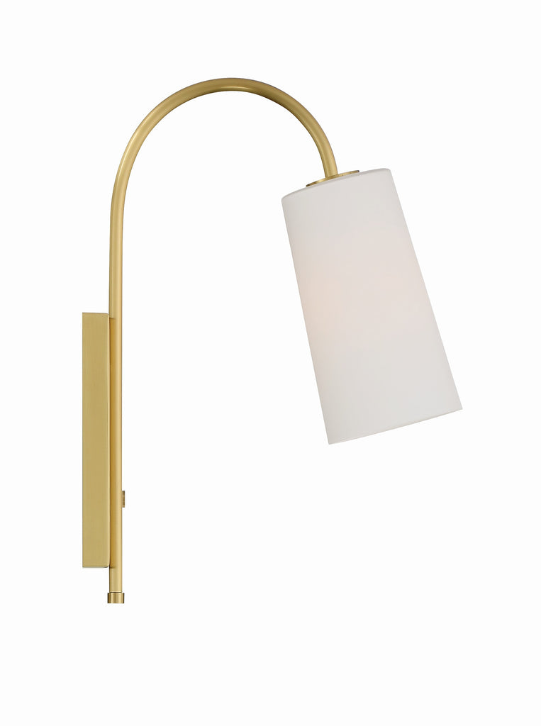 Alexa 1 Light Aged Brass Task Sconce Crystorama