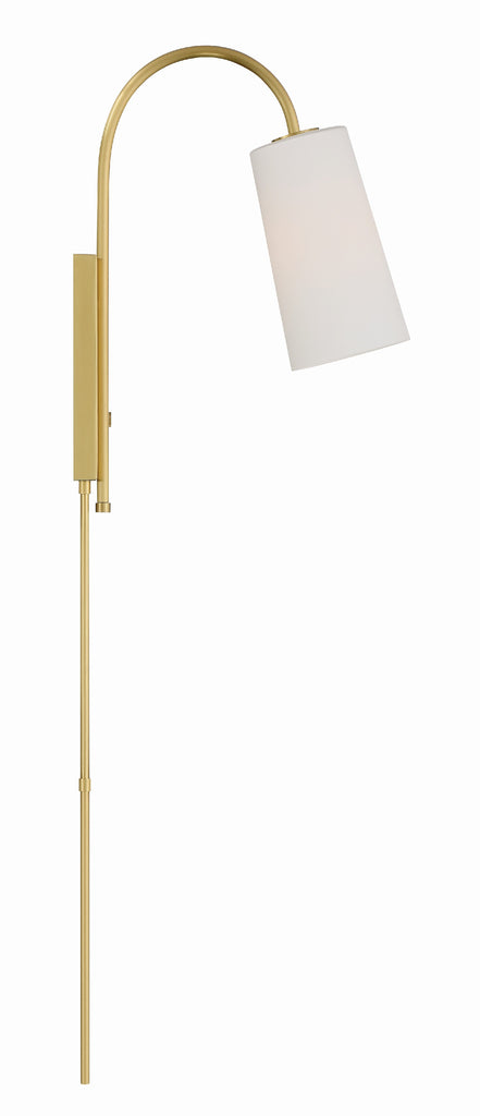 Alexa 1 Light Aged Brass Task Sconce Crystorama