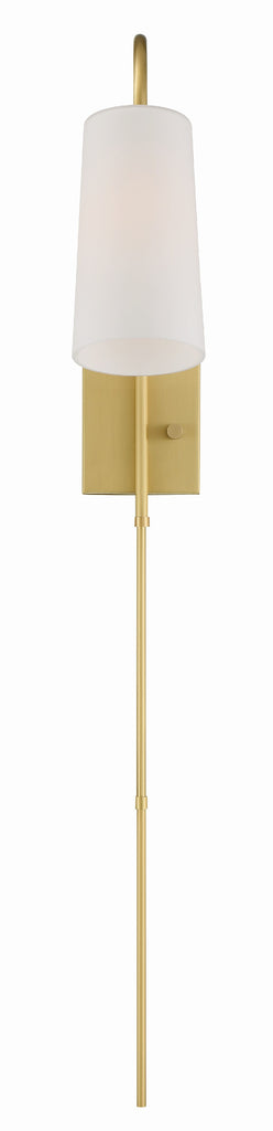 Alexa 1 Light Aged Brass Task Sconce Crystorama