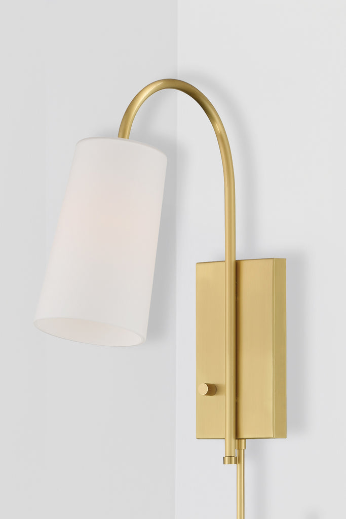 Alexa 1 Light Aged Brass Task Sconce Crystorama