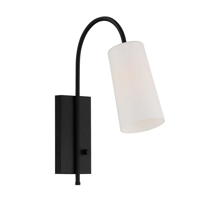 Alexa 1 Light Matte Black Task Sconce Crystorama