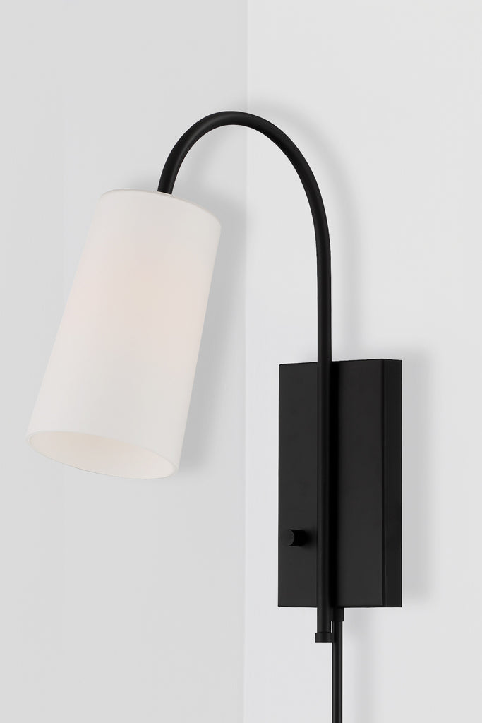 Alexa 1 Light Matte Black Task Sconce Crystorama