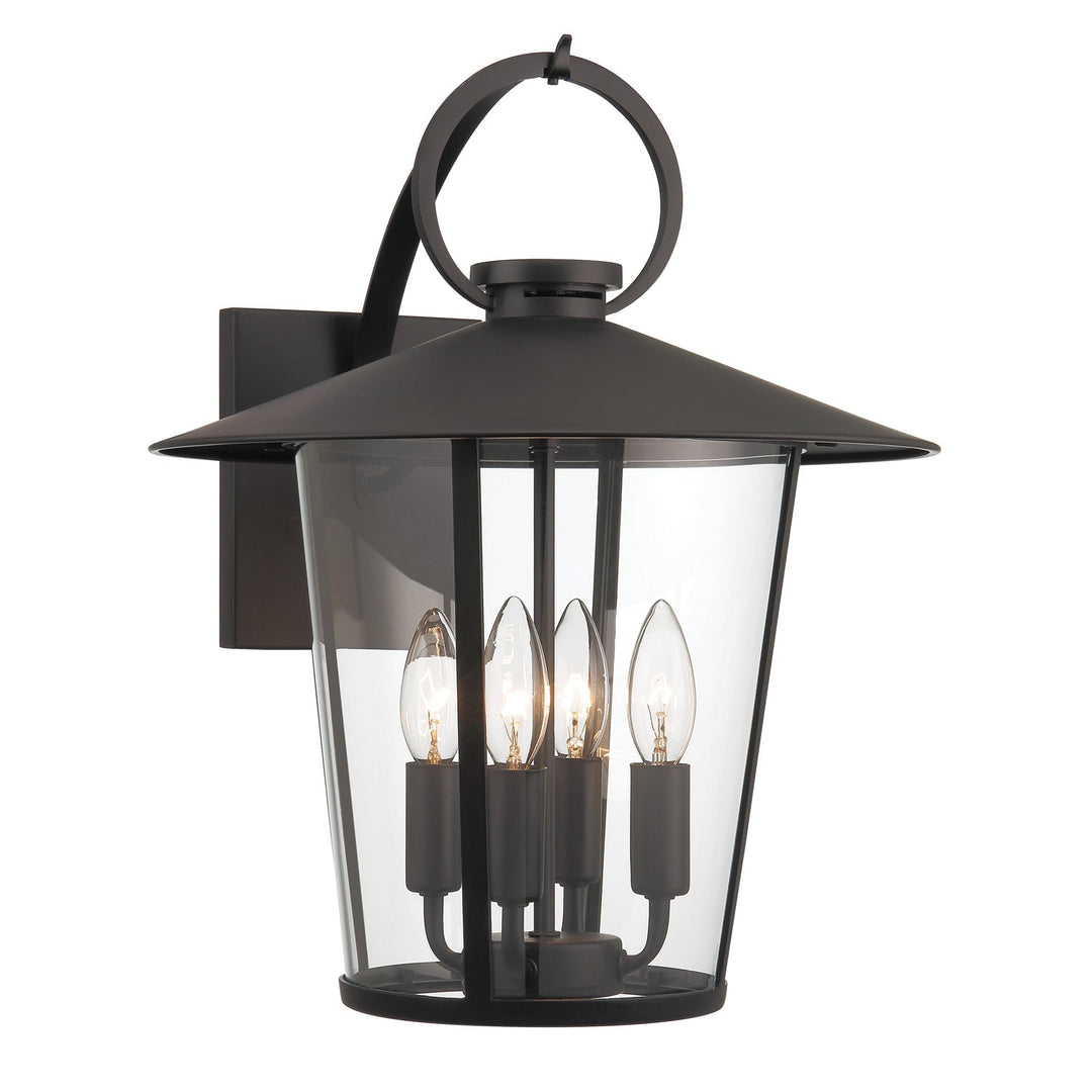 Andover 4 Light Matte Black Outdoor Sconce Crystorama