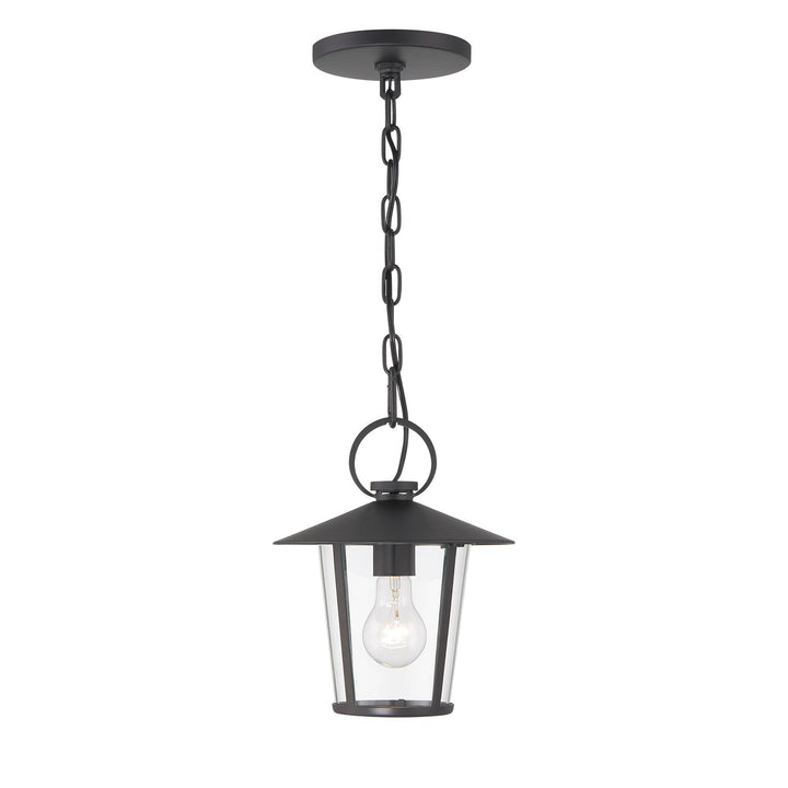 Andover 1 Light Matte Black Outdoor Pendant Crystorama