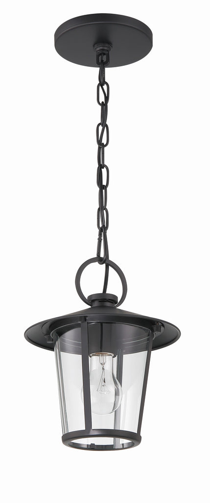 Andover 1 Light Matte Black Outdoor Pendant Crystorama