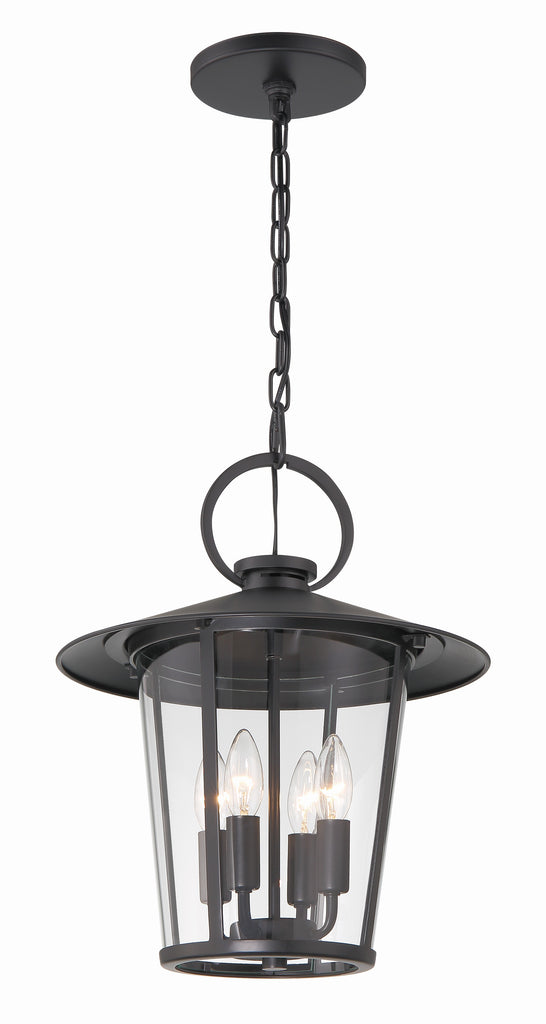 Andover 4 Light Matte Black Outdoor Pendant Crystorama