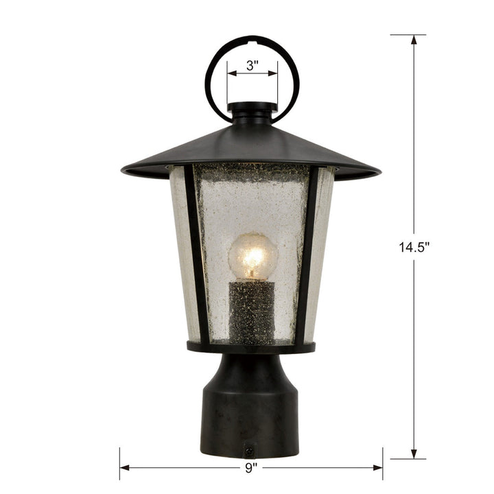 Crystorama Crystorama Andover 1 Light Matte Black Outdoor Post