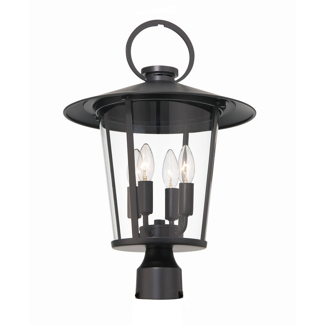 Crystorama Crystorama Andover 4 Light Matte Black Outdoor Post