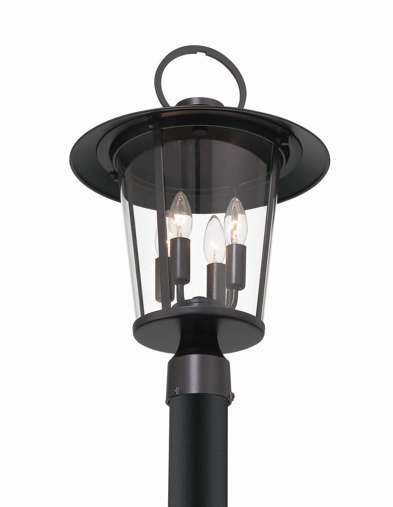 Crystorama Crystorama Andover 4 Light Matte Black Outdoor Post