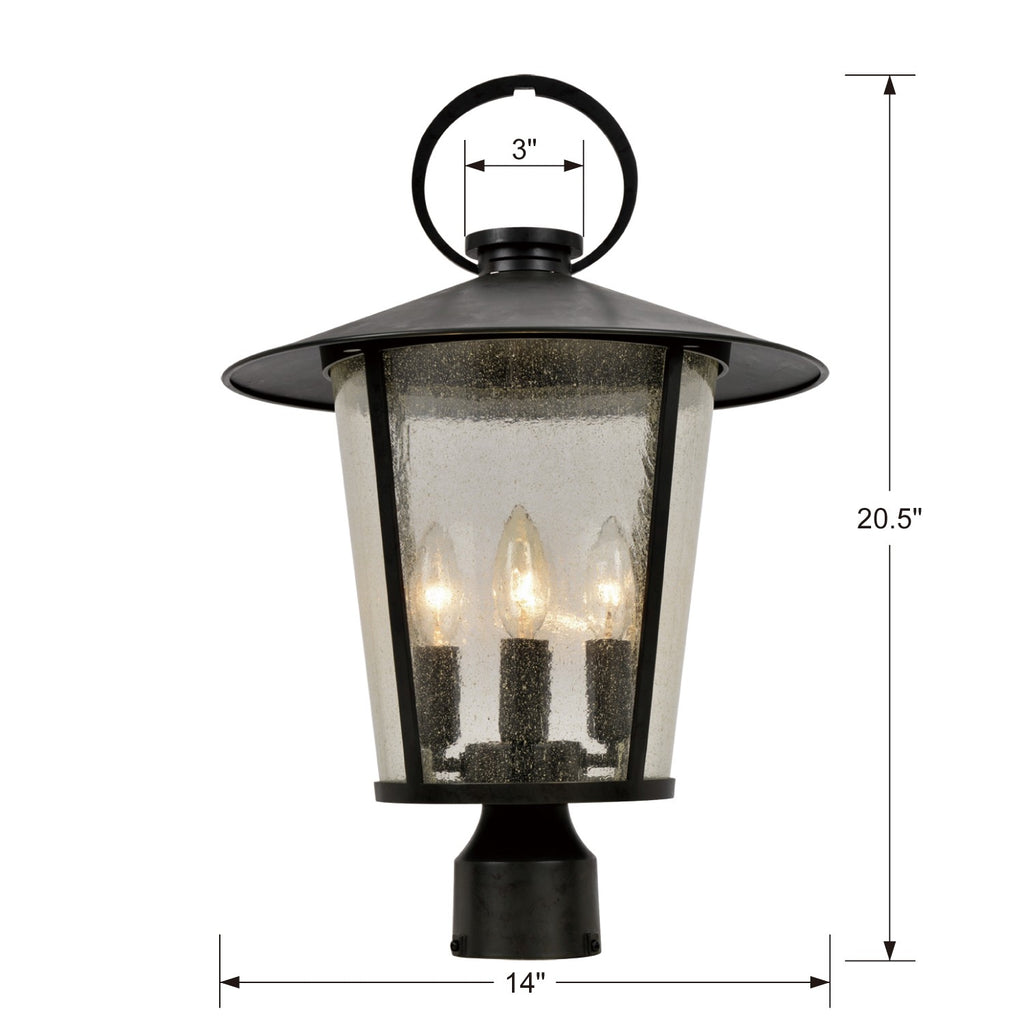 Crystorama Crystorama Andover 4 Light Matte Black Outdoor Post