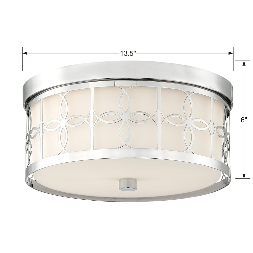 Crystorama Crystorama Anniversary 2 Light Polished Nickel Flush Mount