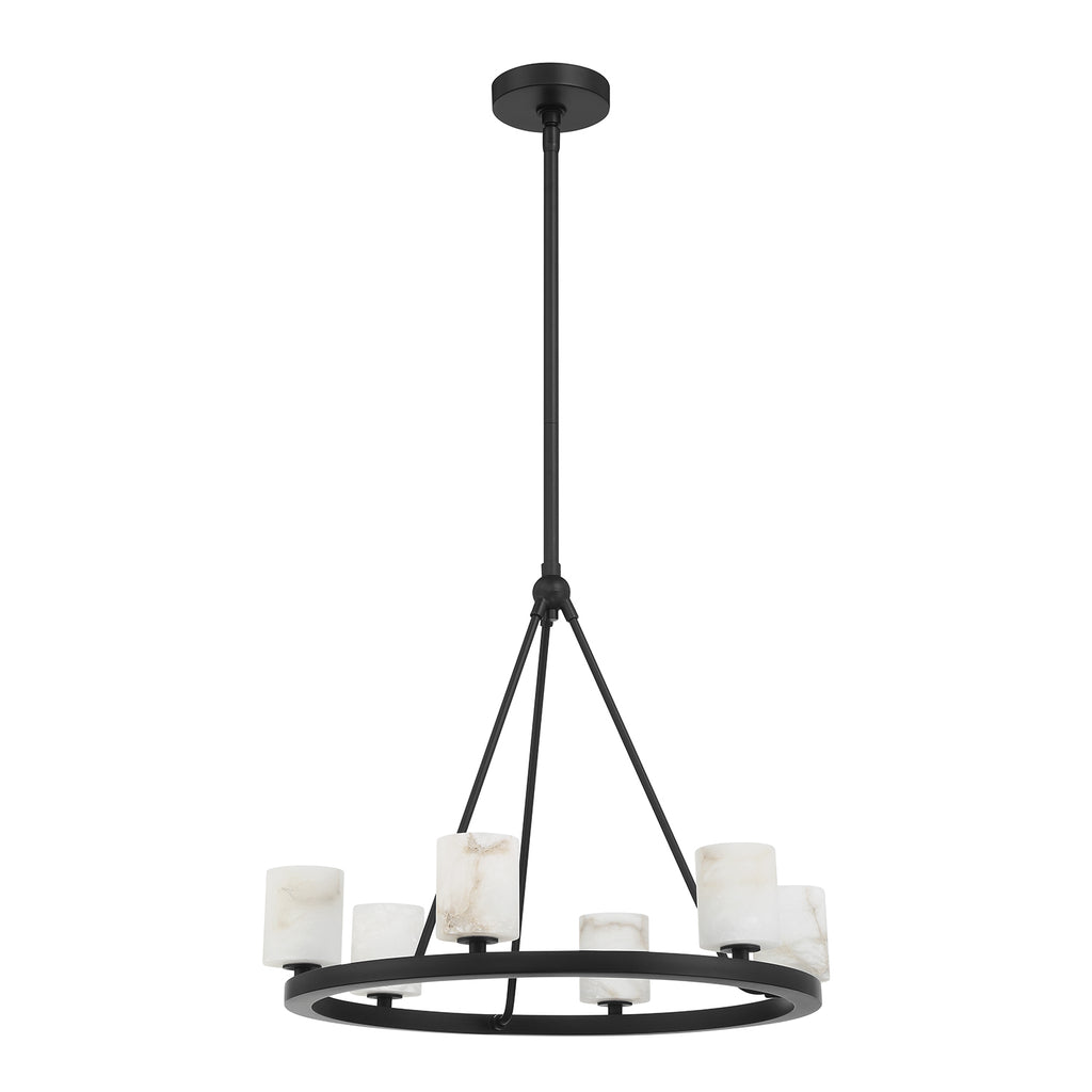 Aragon 6 Light Matte Black Chandelier Crystorama