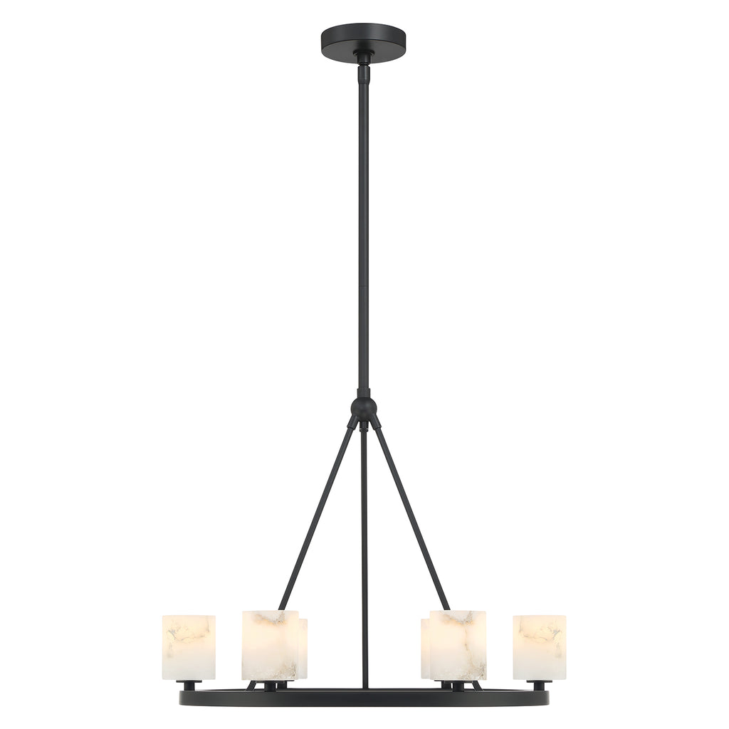 Aragon 6 Light Matte Black Chandelier Crystorama