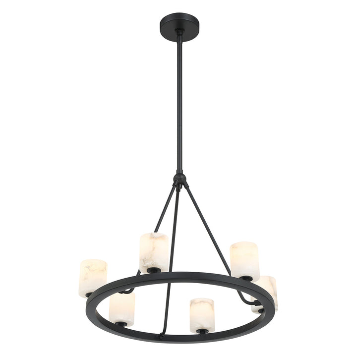 Aragon 6 Light Matte Black Chandelier Crystorama