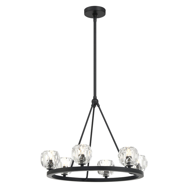 Aragon 6 Light Matte Black Chandelier Crystorama