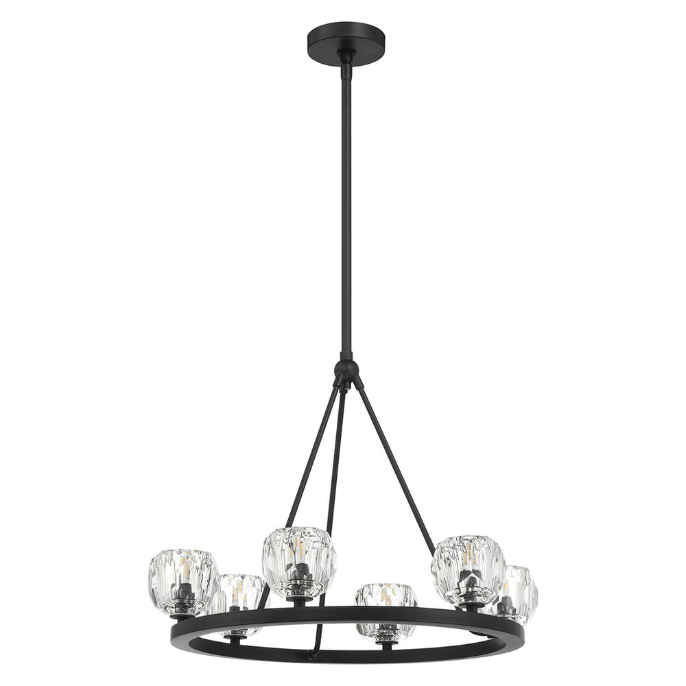 Aragon 6 Light Matte Black Chandelier Crystorama